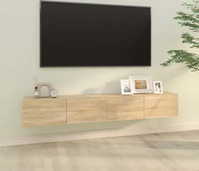 Produktbild von TV-Wandschränke 2 Stk. Sonoma-Eiche 100x30x30 cm Holzwerkstoff , TV-Schränke Design 2024