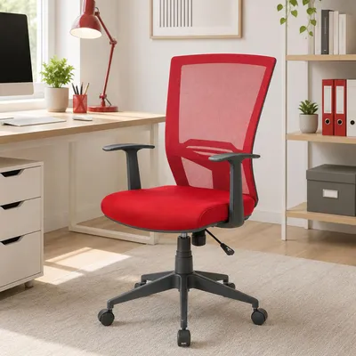 Image de Eulalia - Chaise à Roulettes, Rouge, Réglable