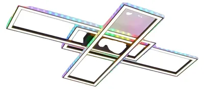 Image de Plafonnier, 3 lumières, intensité réglable, télécommande RGB, 41-50W