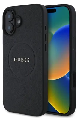 Produktbild von Guess, MagSafe Schutzhülle für iPhone 16 Plus mit strukturiertem Design, Schwarz