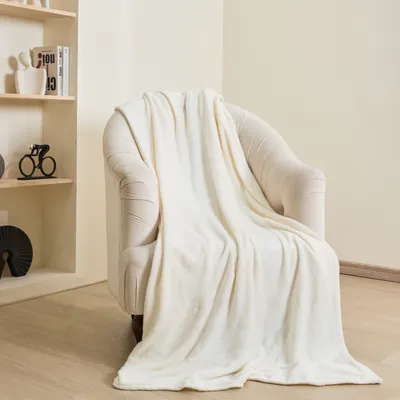 Produktbild von Kuscheldecke Fleecedecke Flauschige Wohndecke Sofadecke Wohn- & Kuscheldecken 150x200cm Beige