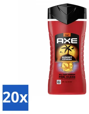 Productafbeelding van 20 x Axe 3-in-1 Douchegel Sunset Fresh met mango en mandarijn - 250 ml - Voordeelverpakking - 20 stuks