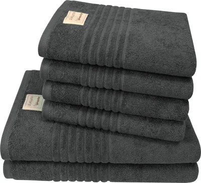 Produktbild von Dyckhoff Handtuchset Nature anthrazit, 6-tlg.