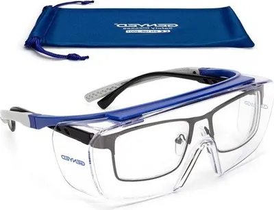 Produktbild von Schutzbrille für Brillenträger, CE EN166-, kratzfest, beschlagfrei, UV400-Schutz, verstellbarer Bügelwinkel, umschließende Form