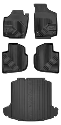 Imagen del producto de Alfombrillas de goma + bandeja de maletero para Skoda Rapid 2012-2019 (liftback) – juego de 5 piezas, , a medida – Wielganizator