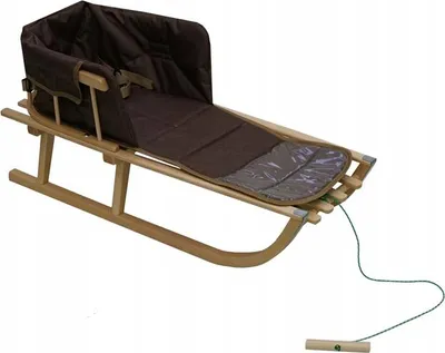 Obrázek produktu pro Dřevěné sáně s opěradlem a matrací