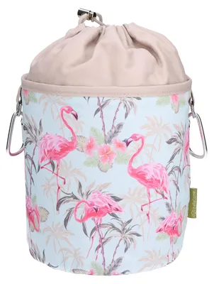 Produktbild von bellaCott Wäscheklammerbeutel aus Baumwolle mit zwei Karabinerhaken Flamingogarten
