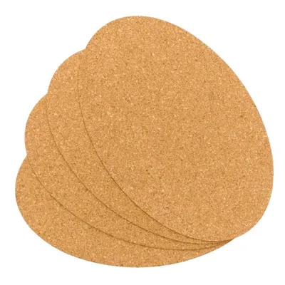 Productafbeelding van Ovale kurklaag voor borden of pannen, afmetingen 280x190 mm, dikte 3 mm, set van 4 stuks