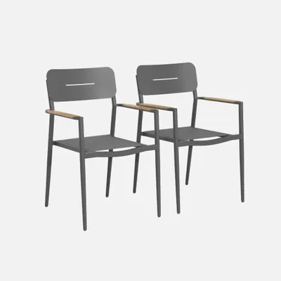 Immagine prodotto di Set 2 sedie da giardino in alluminio e textilene, Antracite