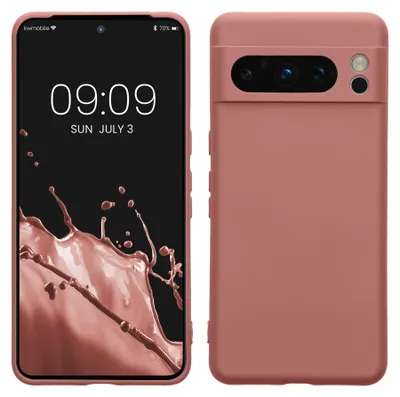 Produktbild von kwmobile Slim Case kompatibel mit Google Pixel 8 Pro Hülle - Handyhülle aus Silikon in Winter Rose