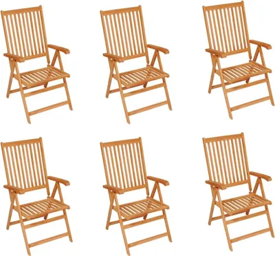 Produktbild von vidaXL Gartenstühle 6 Stk. mit Anthrazit Kissen Massivholz Teak
