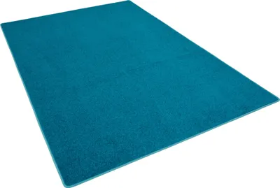 Produktbild von Trend Velours Teppich Kurzflor Modern Pflegeleicht Einfarbig, Größe:80x400 cm, Farbe:Petrol