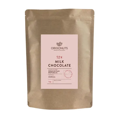 Produktbild von ORIGONUTS, Schokodrops, Vollmilchschokolade zum Schmelzen, Dominikana 52%, 1kg