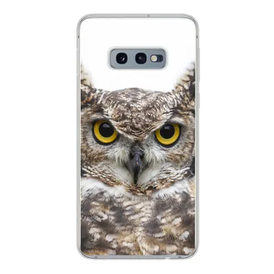 Produktbild von MuchoWow® Handyhülle Schutzhülle Hülle für Samsung Galaxy S10e Porträt einer braunen Eule auf weißem Hintergrund Silikon Softcase Handy Hülle - Handy