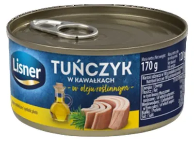 Obrázok produktu pre Tuńczyk kawałki w oleju roślinnym 170g Lisner