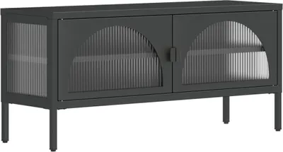 Obrázok produktu pre vidaXL TV skrinka čierna 105x35x50 cm sklo a oceľ