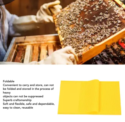 Obrázek produktu pro 2 ks lisovacích plátů z včelího vosku, 5,4 mm, silikonové, pružné, základové pláty z včelího vosku, včelařské vybavení pro výrobu včelích plástů, žluté