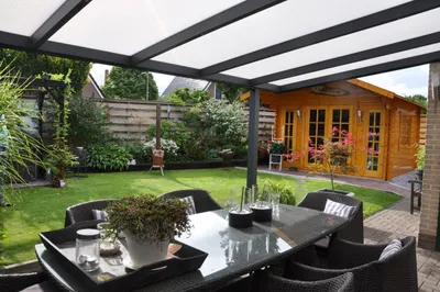 Produktbild von 400 x 300cm Aluminium Terrassenüberdachung Barcelona Anthrazit mit 16 mm Stegplatten
