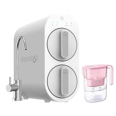 Produktbild von Waterdrop WD-G2-W Umkehrosmose-Wasserfiltersystem, einschließlich 1 WD-PT-05P Wasserfilterkanne