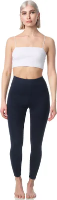 Produktbild von Leggings mit Taschen für Damen, Lange Sport Leggings, High Waist, Yoga Hose in vielen Farben, Laufhose mit hohem Komfort Navy, Größe L/XL