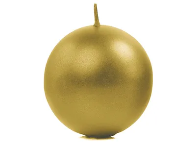 Produktbild von 10x Metallisierte Kugelkerze, gold, 6cm