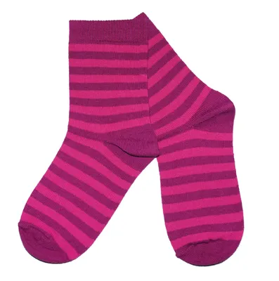 Produktbild von Kinder Basic Socken aus Baumwolle Farbige Ringel Pink Größe 27-30
