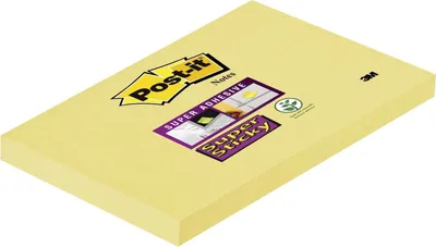 Zdjęcie produktu dla Karteczki samoprzylepne Post-it® SuperSticky 655-12SY, 127 x 76 mm, kanarkowy żółty, 90 arkuszy