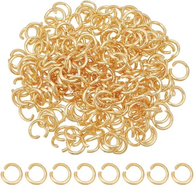 Productafbeelding van Buigringen 200 Stuks - 5 mm - Roestvrij Staal - 18 Karaat Verguld - Open Ontwerp - Accessoires voor Sieraden - Sieradenaccessoires