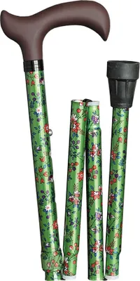 Immagine prodotto di Bastone da passeggio Stampella in alluminio pieghevole Fiori verdi