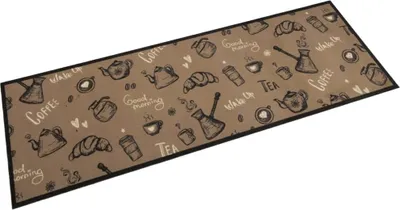 Produktbild von Küchenteppich Waschbar Morgen Braun 60x180 cm Samt