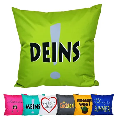 Produktbild von JACK 50x50cm Motiv Outdoor Lounge Kissen Dekokissen inkl. XXL-Füllung Wasserabweisend Sitzkissen Garten Stuhl Lotus Effekt lustig, Farbe:Deins