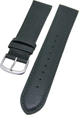 Produktbild von Uhrenarmband Kalbleder Dunkelgrün Ton in Ton gepolstert 20mm L Donschließe