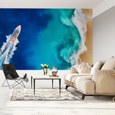 Produktbild von Muralo XXL Selbstklebende FOTOTAPETE OZEAN Aussicht Vogelperspektive (B) 400 cm x (H) 280 cm Tapete Wandtapete WOHNZIMMER SCHLAFZIMMER 4606