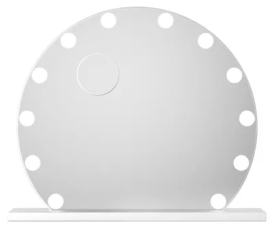 Immagine prodotto di Specchio rotondo per trucco con luce LED - Ø 55 cm - Ingrandimento 10x - Bianco - Specchio da toeletta a illuminazione regolabile