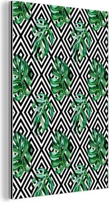 Obrázok produktu pre Nástenná dekorácia Kovový kovový obraz Wall Art 20x30cm Monstera - Abstraktné - Vzor Muchowow Hliníkové obrazy