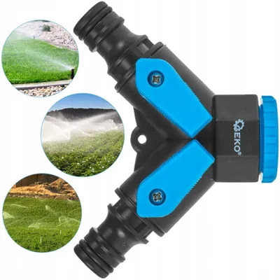 Image de Distributeur d'eau Geko, 2 voies, raccordement 3/4" avec réducteur 1/2"