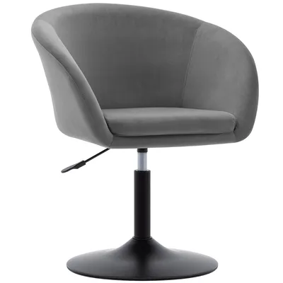 Productafbeelding van Duhome Clubfauteuil, cocktailfauteuil van fluweel, loungestoel, in hoogte verstelbaar, draaistoel met armleuningen en rugleuning, grijs
