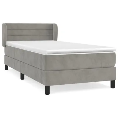 Produktbild von vidaXL Boxspringbett mit Matratze Dunkelgrau 90x200 cm Samt