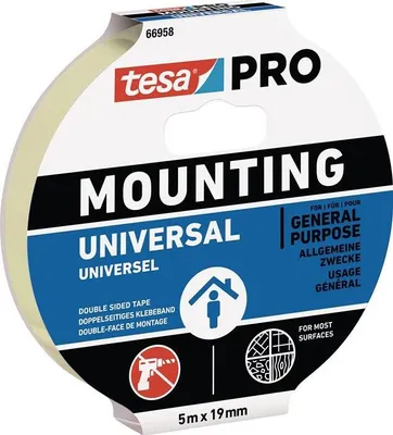 Produktbild von TESA Montageband Mounting PRO Universal 66958 weiß 5 m x 19 mm - 66958-00001-00