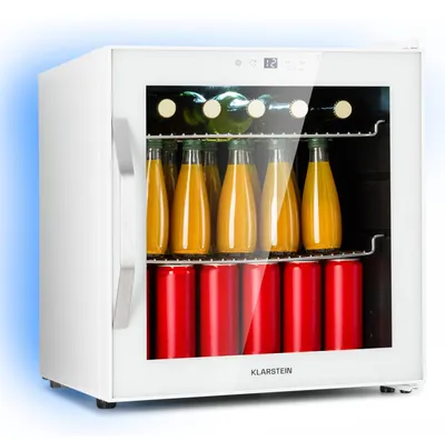 Produktbild von Klarstein Mini Kühlschrank mit Glastür, Kleiner Mini-Kühlschrank Leise für Zimmer & Garten, Indoor/Outdoor Getränkekühlschrank mit IoT/App-Steuerung, Kühlschrank für Kosmetik & Getränke, 5-18°C, 47L