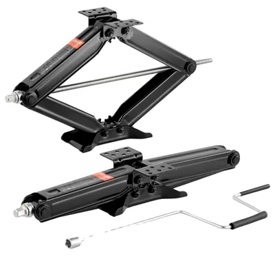 Image de Crics à ciseaux VEVOR pour camping-cars (capacité de charge de 2268 kg) avec manivelle, base et nivellement de l'airbag (2 pièces), hauteur de levage de 103-595 mm, crics stabilisateurs