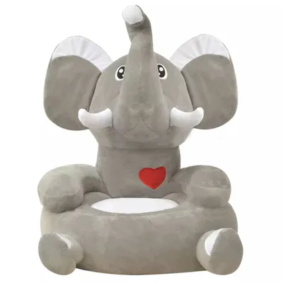Immagine prodotto di vidaXL Poltrona per bambini in peluche elefante grigio