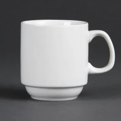 Stapelmokken 284 ml, 12 St., Porzellan, weiß, chipbeständig