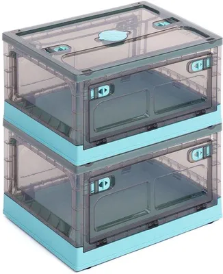 Produktbild von Azomor®️ Geräumige faltbare Aufbewahrungsboxen mit Deckel und Rollen für verschiedene Lagerungen