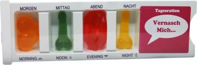 Produktbild von Tablettenbox Vernasch Mich gefüllt mit Fruchtgummi Scherzartikel 25g