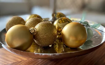 Produktbild von Christbaumkugeln Gold 10 Stück Weihnachtsbaumkugeln bruchfest 6cm