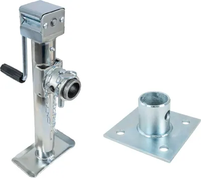 Produktbild von UNITRAILER Ausziehstütze TJ5001 + Adapter TJ5002A, 1300 kg, 364–614 mm, ausziehbar, für Pritschen- und Campinganhänger