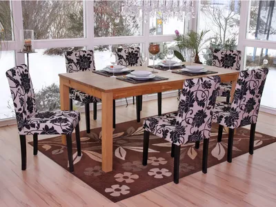 Produktbild von 6er-Set Esszimmerstuhl Stuhl Küchenstuhl Littau  Textil, jacquard, dunkle Beine