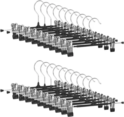 Imagen del producto de Perchas metálicas para pantalones con antideslizantes, paquete de 20 unidades, 30 cm, para pantalones y faldas