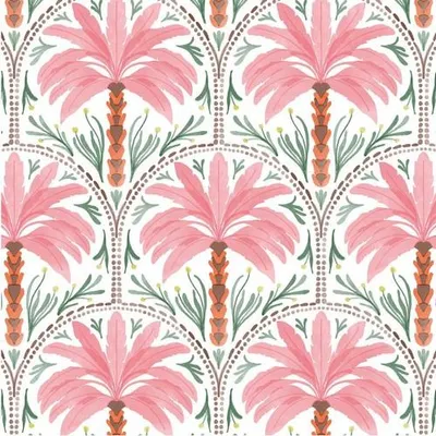 Produktbild von 20 Servietten Palm oasis - Palmen-Muster rosa 33x33cm